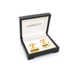Goldtone Brass Cylinder Cuff Links With Jewelry Box