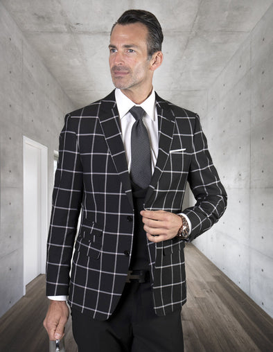 Men Statement Suit LARZO-4-BLACK