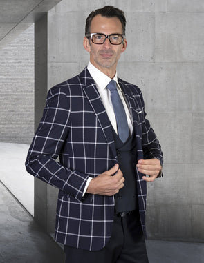 Men Statement Suit LARZO-4-NAVY