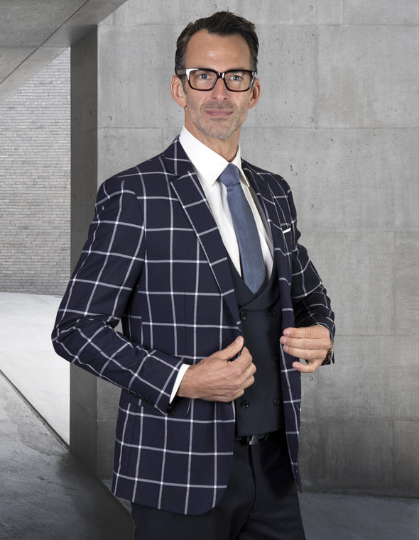 Men Statement Suit LARZO-4-NAVY