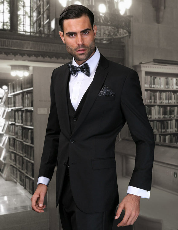 Men Statement Suit-LORENZO Black