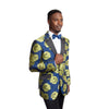 Modern Fit Shiny Floral Satin Peak Lapel Mens Sports coat Jacket For Men
