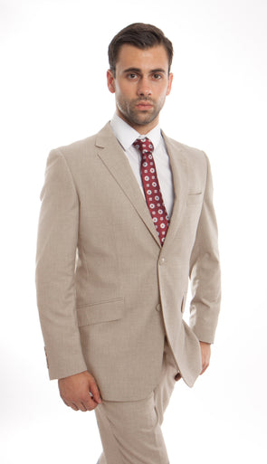 Tan Wool Blend Suit For Men Formal Suit Jackets For All Ocassions MW246-06