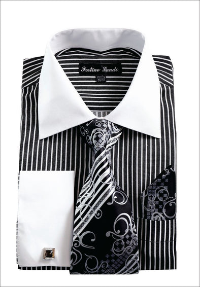 Men Shirt FL631-Black - Church Suits For Less