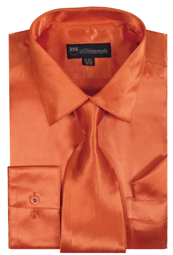Milano Moda Shirt SG08-Orange - Church Suits For Less