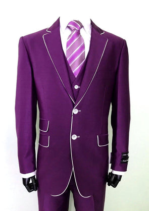 Milano Moda Men Suit 5702V1-Purple - Church Suits For Less