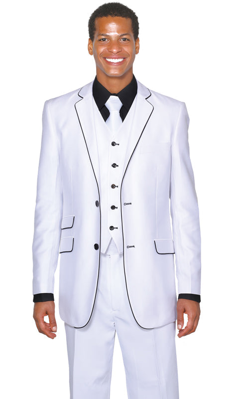 Milano Moda Men Suit 5702V1-White - Church Suits For Less