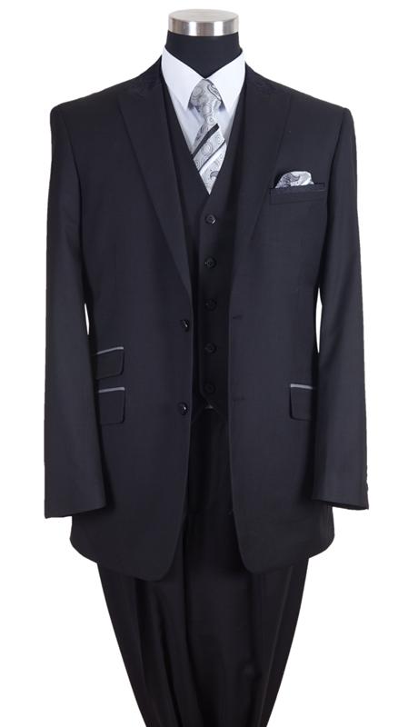 Milano Moda Men Suit-57023-Black - Church Suits For Less