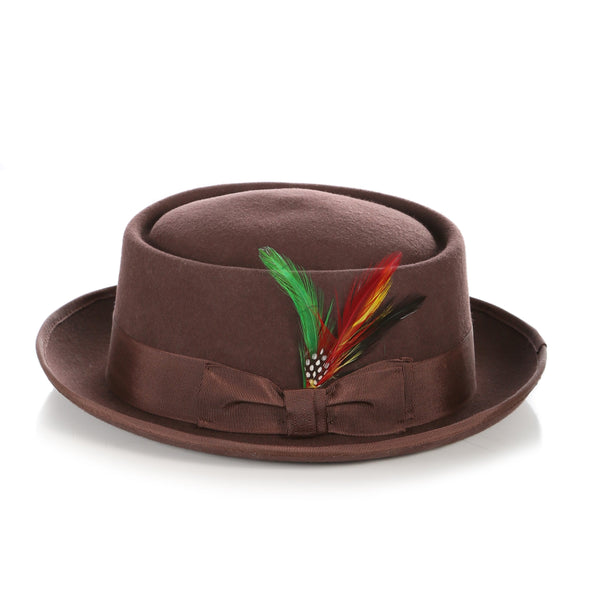 Men Classic Pork Pie Hat-MSD32 - Church Suits For Less