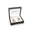 Silvertone Pink Rectangle Shell Cuff Links With Jewelry Box