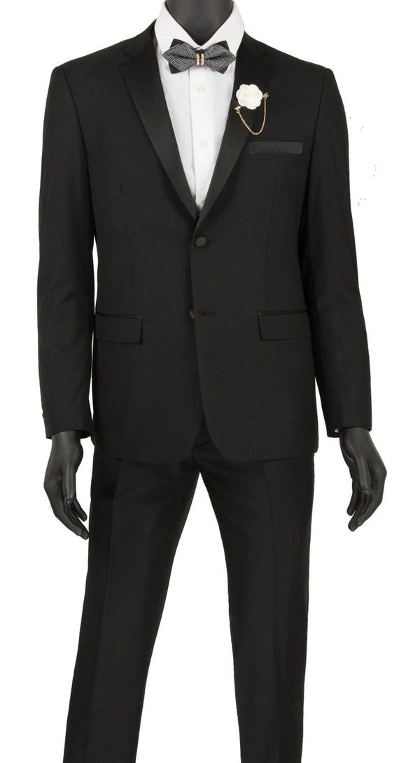 Vinci Men Tuxedo T-US900 Black - Church Suits For Less