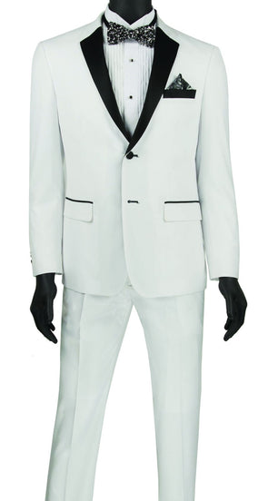 Vinci Men Tuxedo T-US900 White - Church Suits For Less