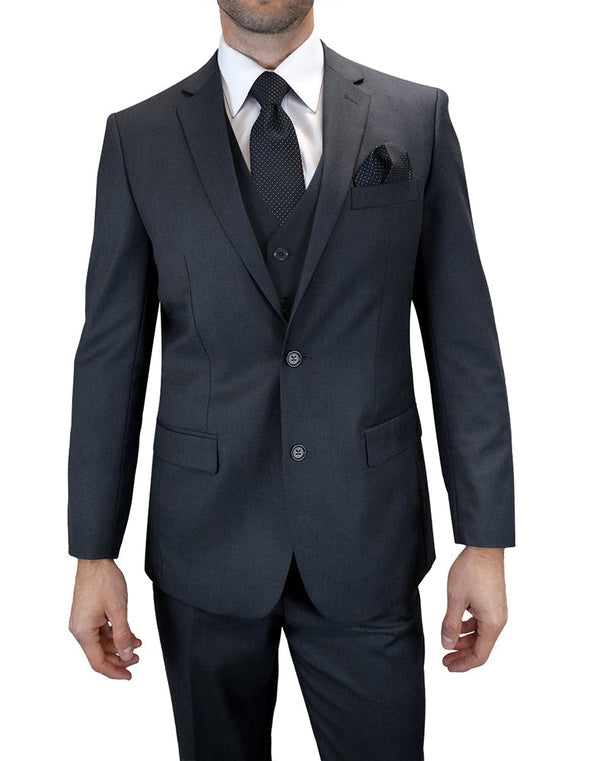 MEN STATEMENT SUIT TS-2V-CHARCOAL