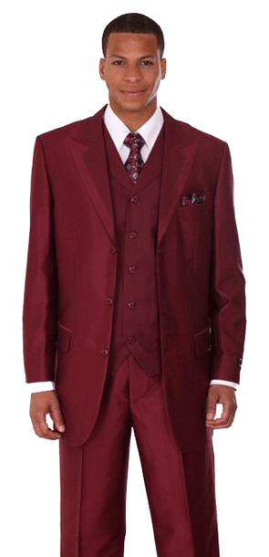 Milano Moda Men Suit 5907V-Burgundy - Church Suits For Less