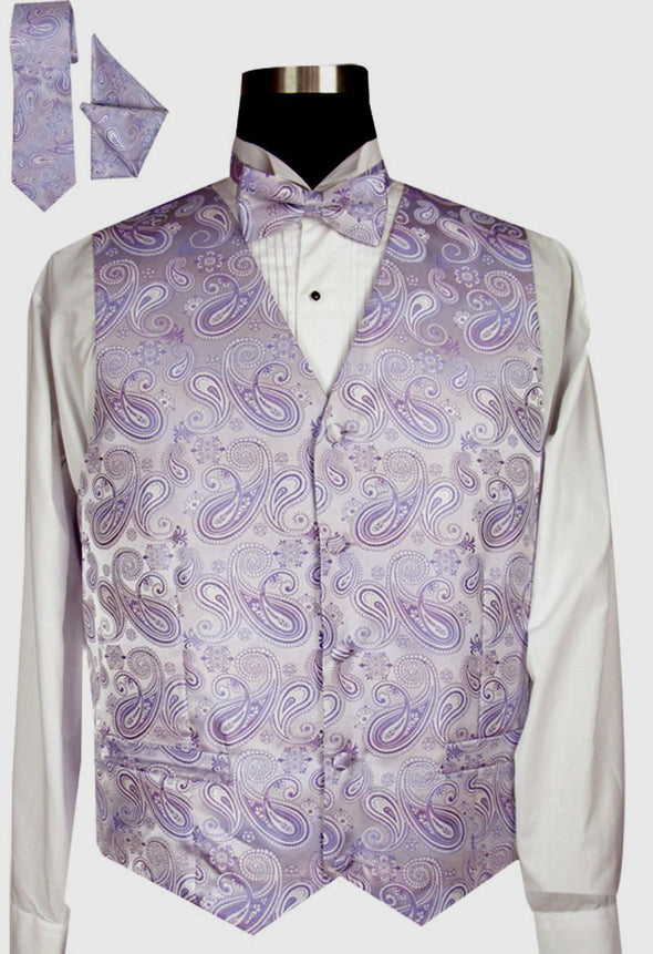 Men Tuxedo Vest V003-Lavender