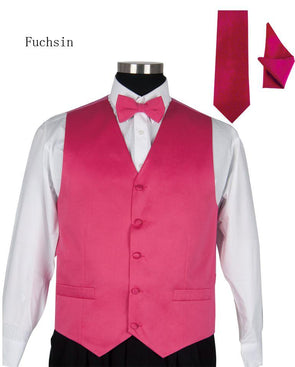 Men Tuxedo Vest V004-Fuchsia
