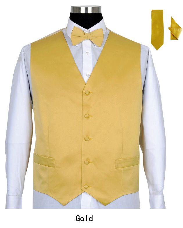 mens gold dress vest Enlision Suit Vest for Men Gold Paisley Dress Vest and Tie Set Formal 4pc Silk Dress Waistcoat Necktie and Pocket Square Set Wedding Party Business Tuxedo at Amazon Men's Clothing store
