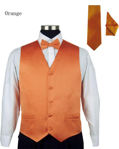 Men Tuxedo Vest V004-Orange