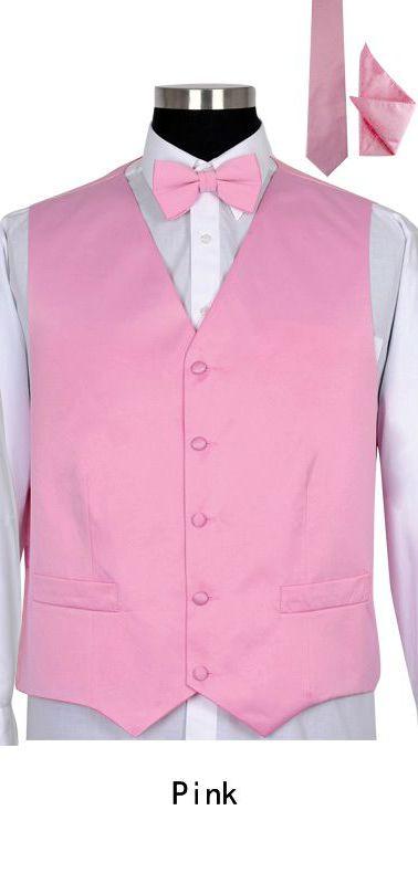 Men Tuxedo Vest V004-Pink