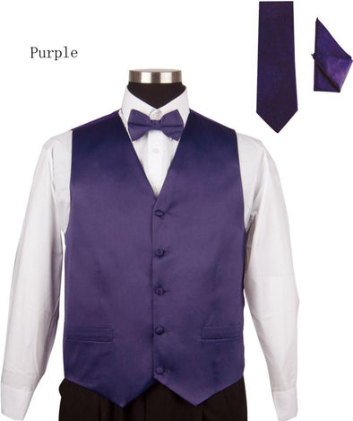 Men Tuxedo Vest V004-Purple