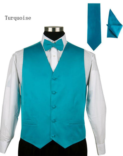 Men Tuxedo Vest V004-Turquoise