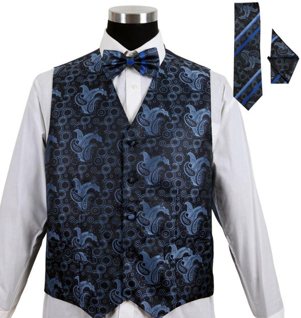 Men Tuxedo Vest V005-Navy