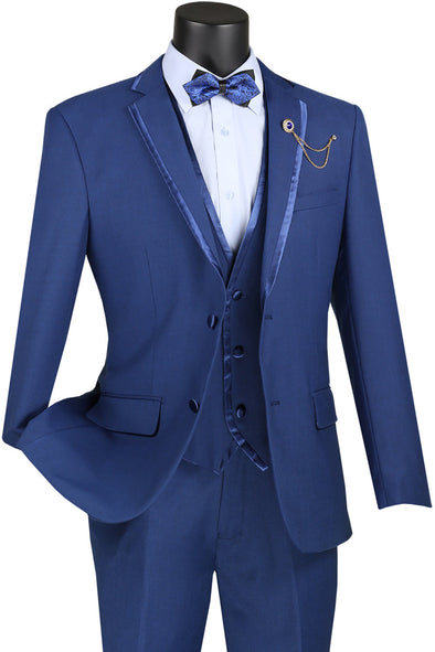 Vinci Men Suit SV2T-8-Blue - Church Suits For Less