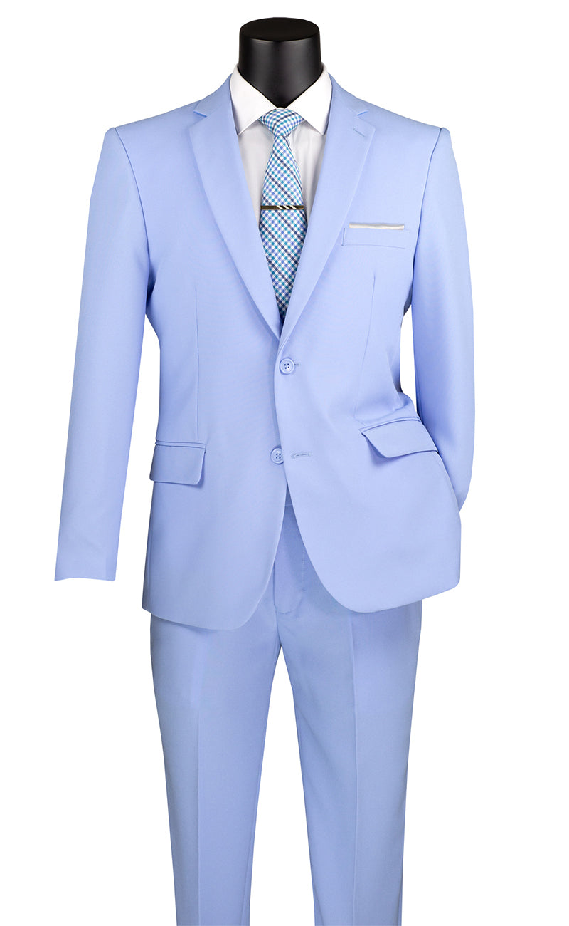 Men Slim Fit Suit S-2PP-Light Blue – Men Suits Direct