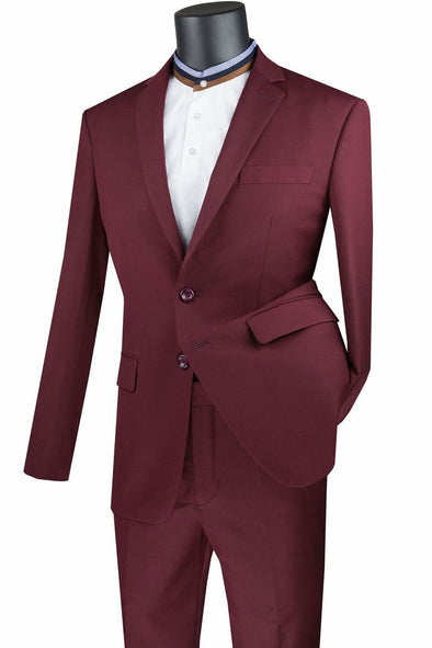 Vinci Men Suit SC900-12-Burgundy - Church Suits For Less