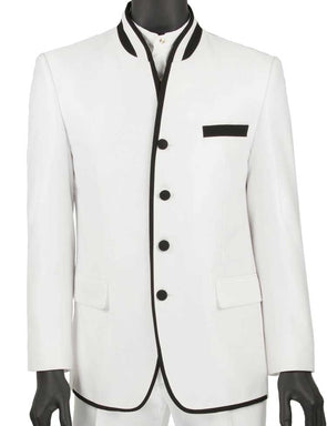 Vinci Men Suit S4HT-1-White - Church Suits For Less
