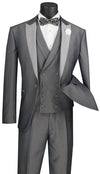 Vinci Men Suit SV2R-6-Silver - Church Suits For Less