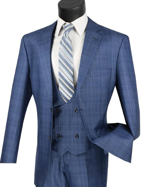 Vinci Suit V2RW-7 Oxford Blue - Church Suits For Less