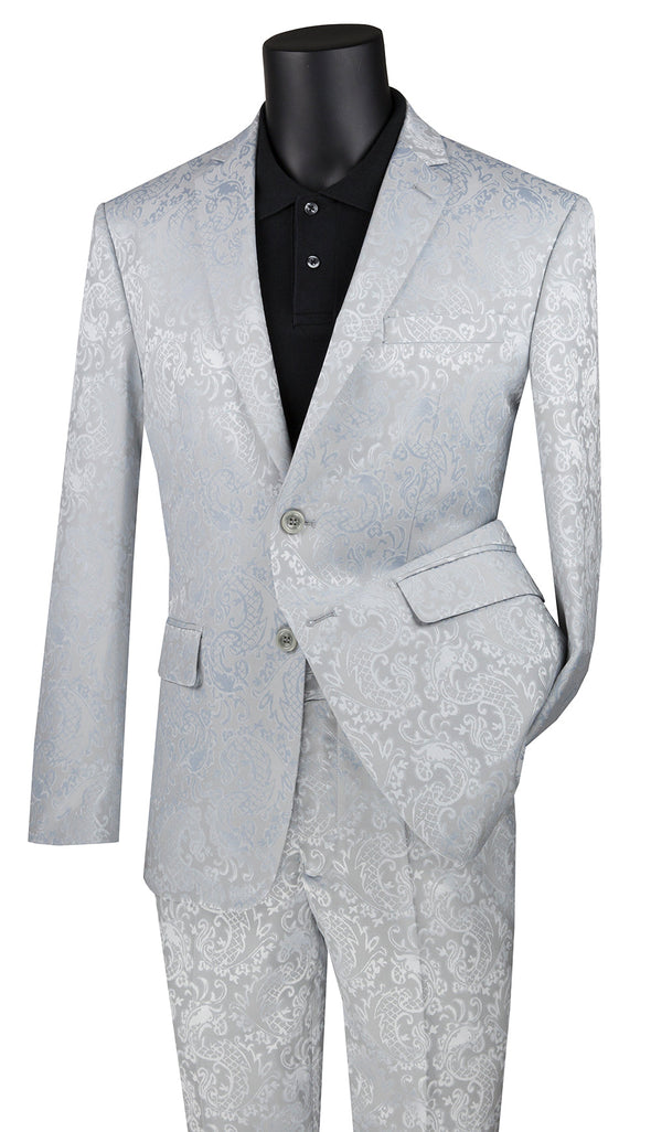 Vinci Suit S2F-1-Silver - Church Suits For Less