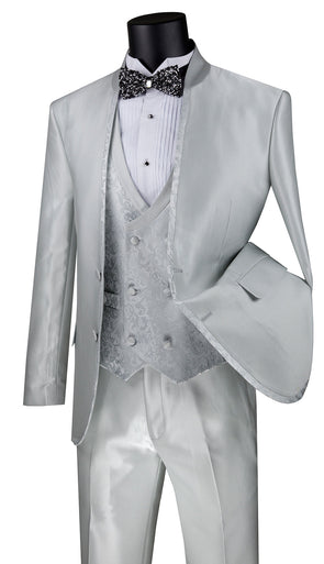 Vinci Suit SV2HT-2-Silver - Church Suits For Less