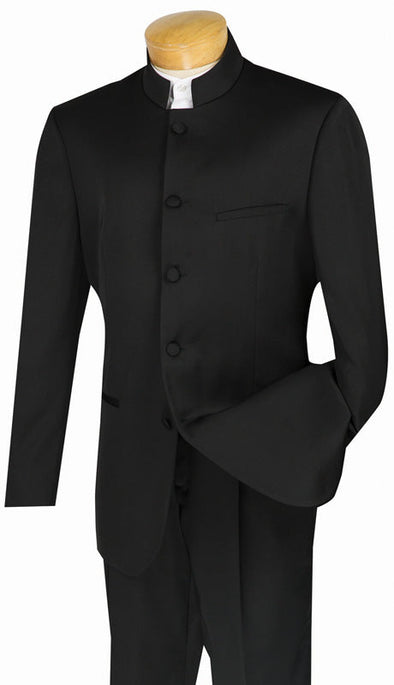 Vinci Men Suit 5HT-Black - Church Suits For Less