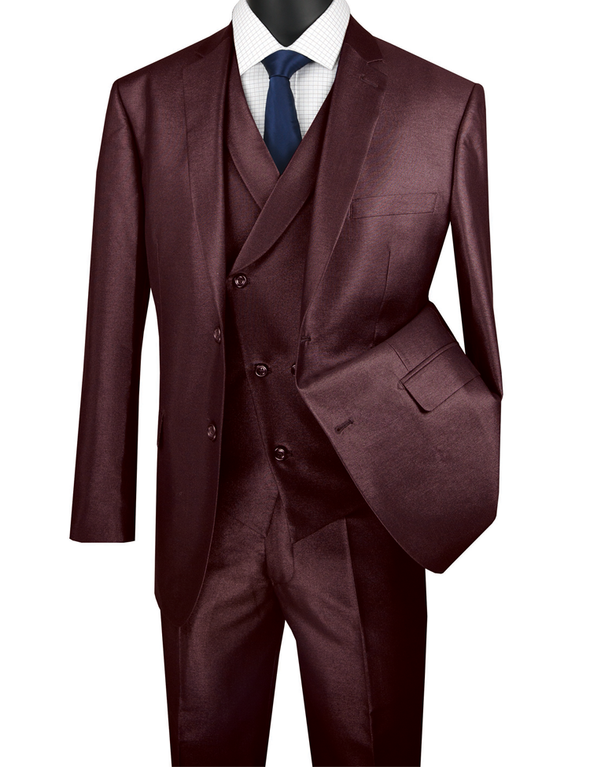 Vinci Men Suit MV2R-1-Burgundy - Church Suits For Less