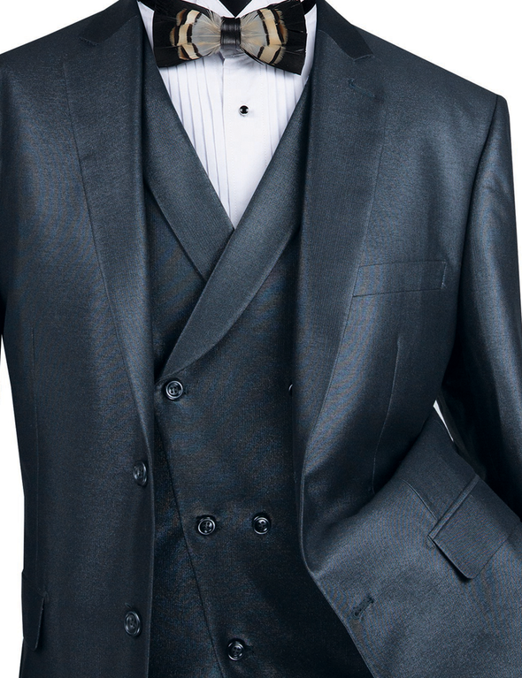 Vinci Men Suit MV2R-1-Midnight Blue - Church Suits For Less