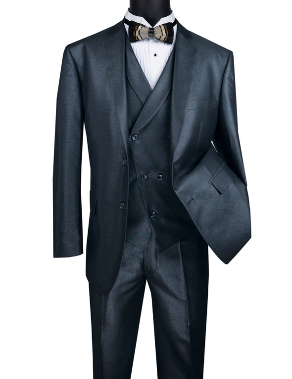 Vinci Men Suit MV2R-1-Midnight Blue - Church Suits For Less