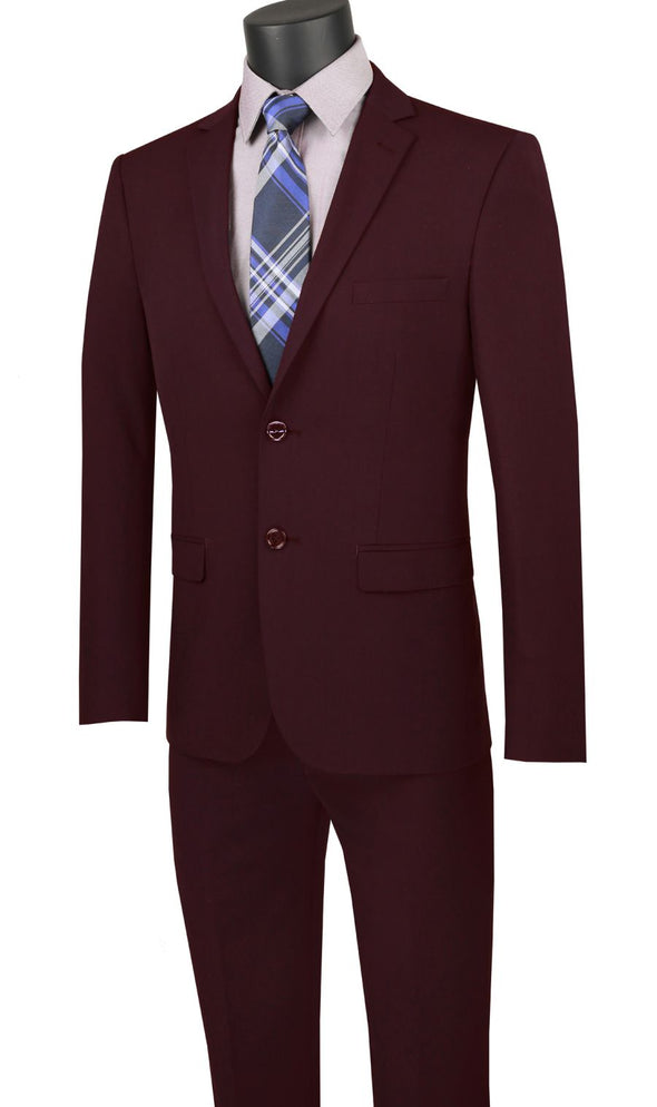Vinci Men Suit USDX-1-Burgundy - Church Suits For Less
