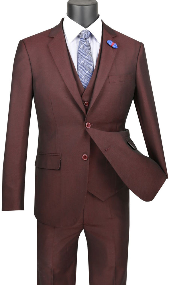 Vinci Men Suit USVD-1-Raisin - Church Suits For Less