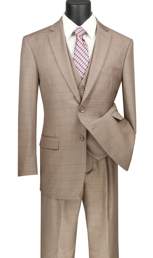 Vinci Men Suit V2RW-15-Tan - Church Suits For Less