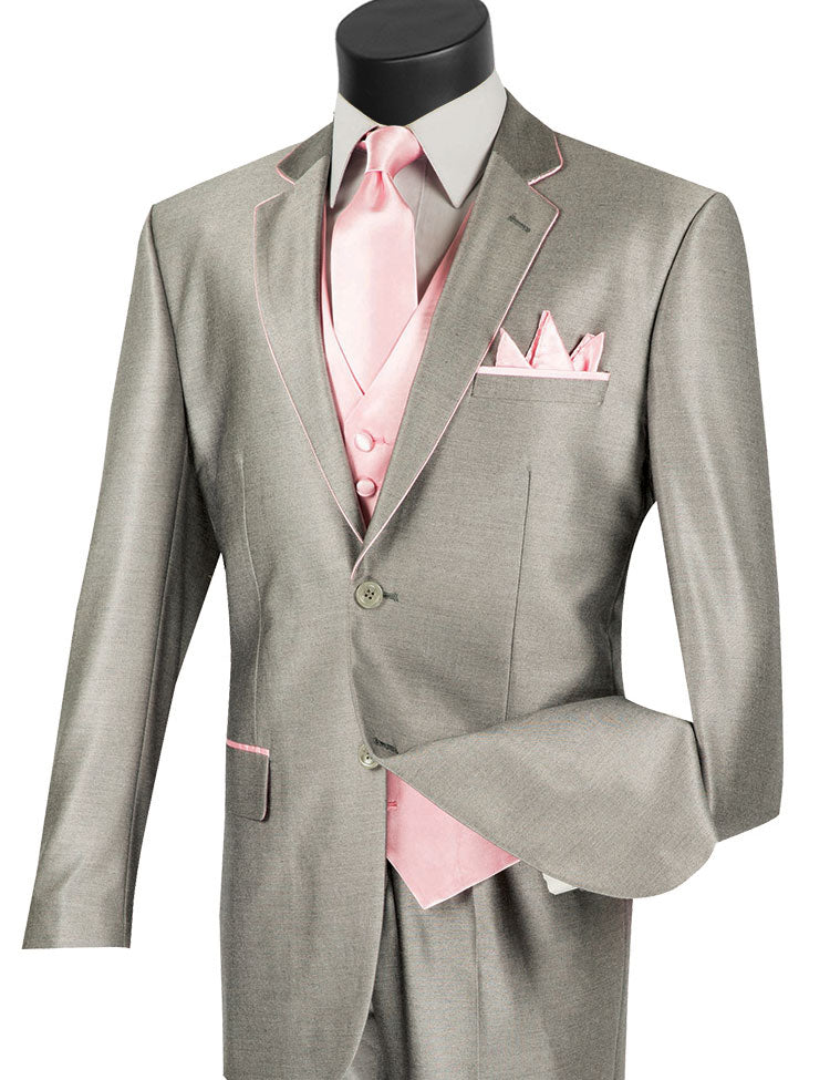 Vinci Men Suit 23SS-4-Grey/Pink Men Suits Direct Vinci Men Suit 23SS-4-Grey/Pink Men Suits Direct
