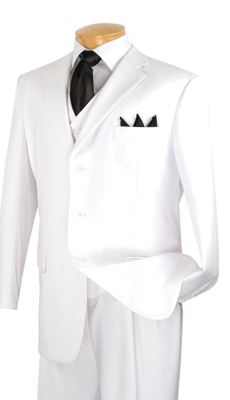 Vinci Men Suit 3TR-3-White - Church Suits For Less