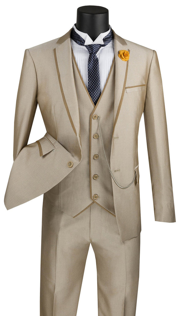 Vinci Men Suit USVD-2-Taupe - Church Suits For Less