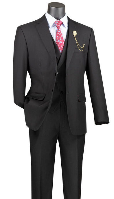 Vinci Suit MV2TRC-Black - Church Suits For Less