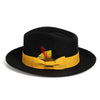 Men Church Fedora Hat Black/Gold - Church Suits For Less