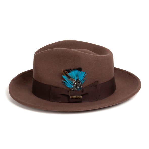 Men Crushable Brown Fedora Hat - Church Suits For Less