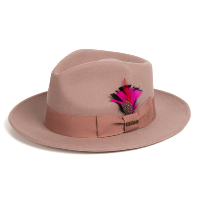 Men Fashion Fedora Hat Dusty Pink