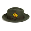 Men Crushable Olive Green Fedora Hat