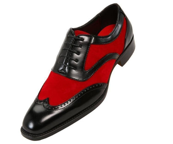 Men Church Shoes- Black Red